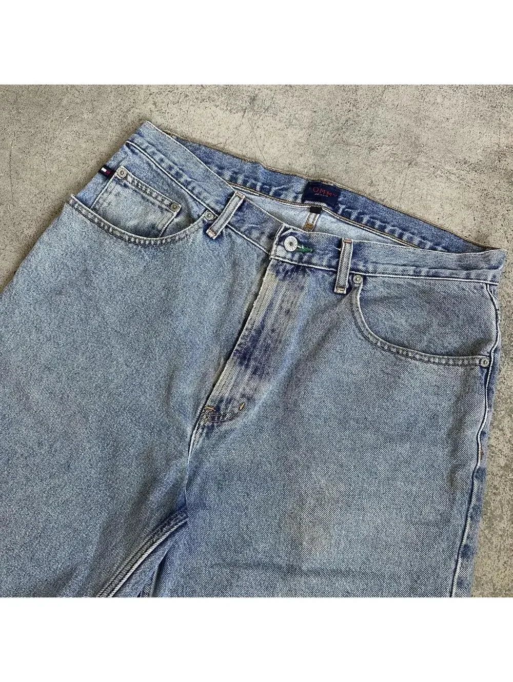 Vintage Y2K Tommy Hilfiger Blue Carpenter Baggy Denim Jeans Shorts Jorts